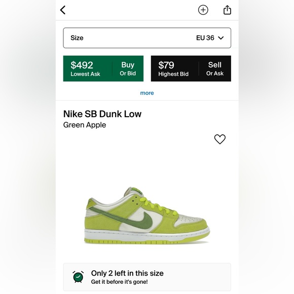 Nike Dunk SB Low Green Apple women size 5.5 Limited Edition - Picture 9 of 10